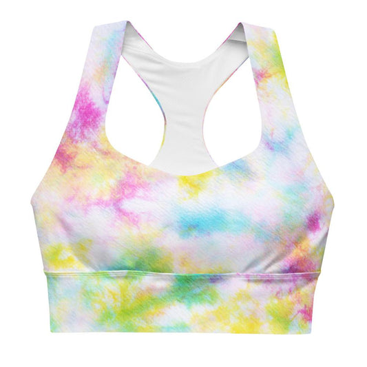 Nikki Rainbow Tie Dye Longline Sports Bra