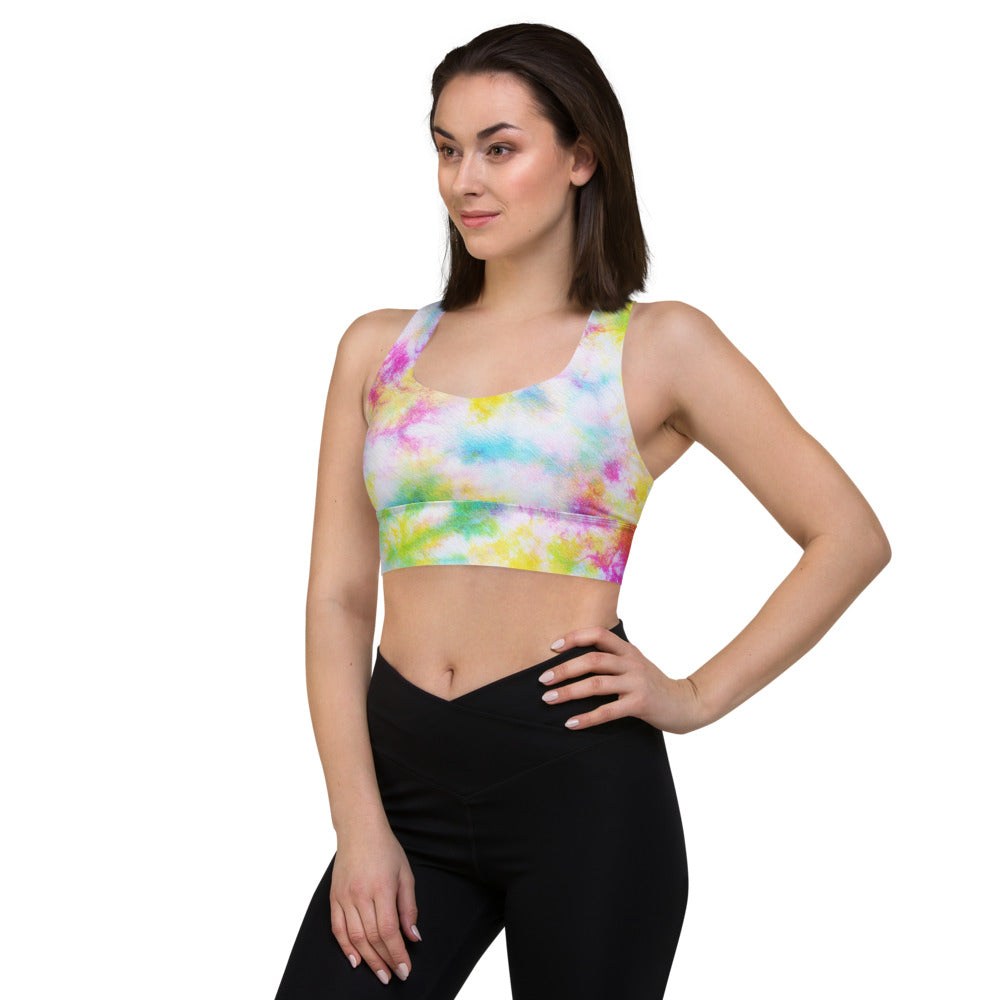 Nikki Rainbow Tie Dye Longline sports bra