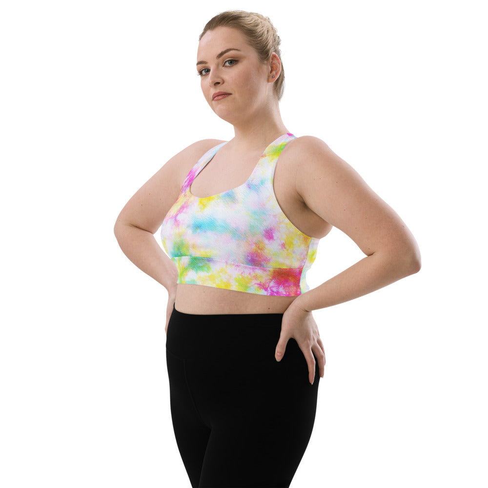 Nikki Rainbow Tie Dye Longline sports bra
