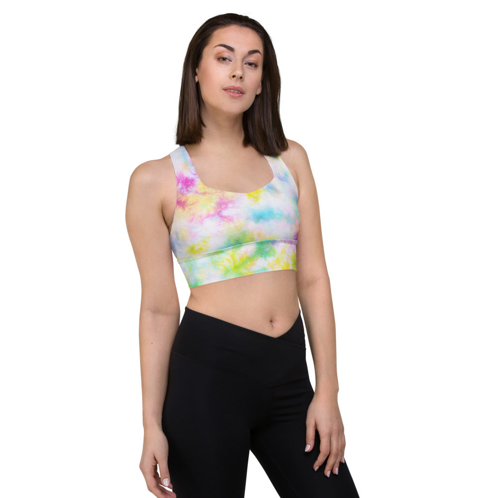 Nikki Rainbow Tie Dye Longline sports bra
