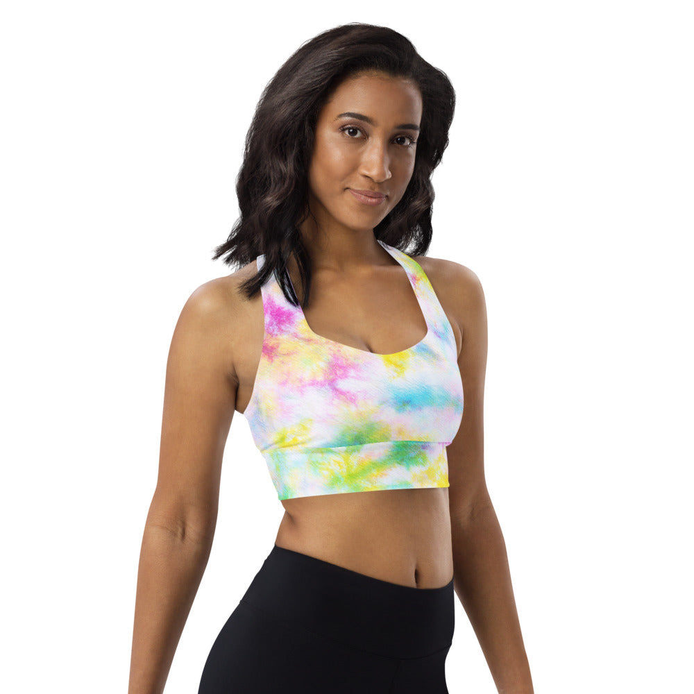 Nikki Rainbow Tie Dye Longline sports bra