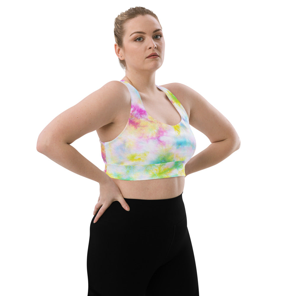 Nikki Rainbow Tie Dye Longline sports bra