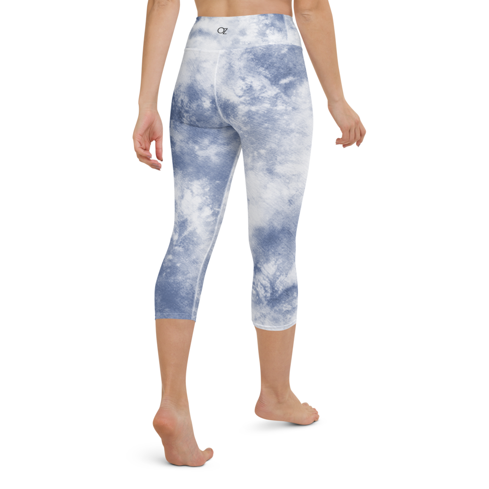 Alexa Sky blue Tie Dye Capri Leggings