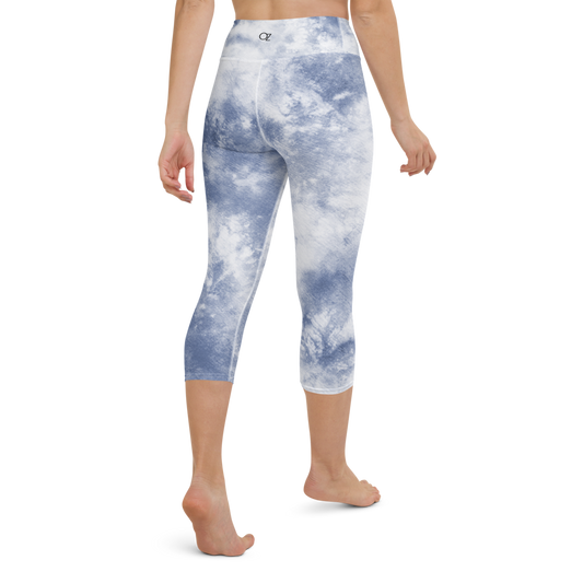 Alexa Sky blue Tie Dye Capri Leggings