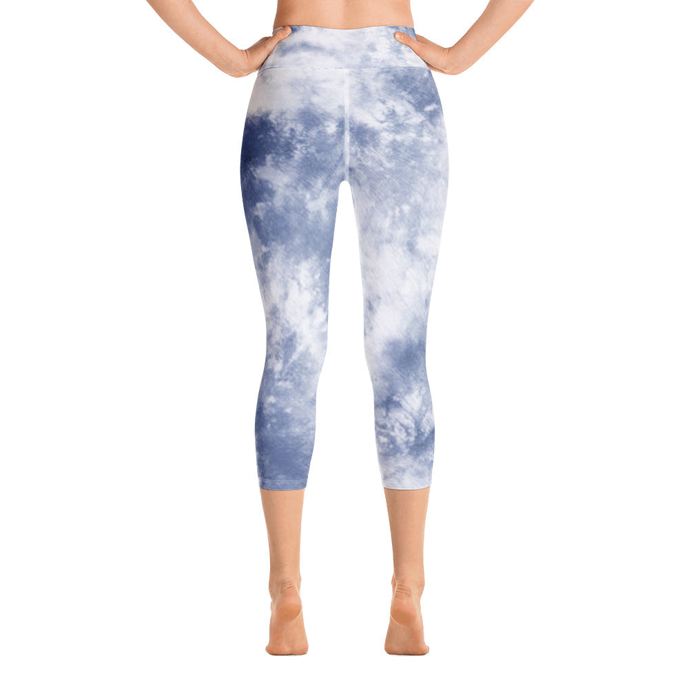Alexa Capri Sky Blue Tie Dye Leggings