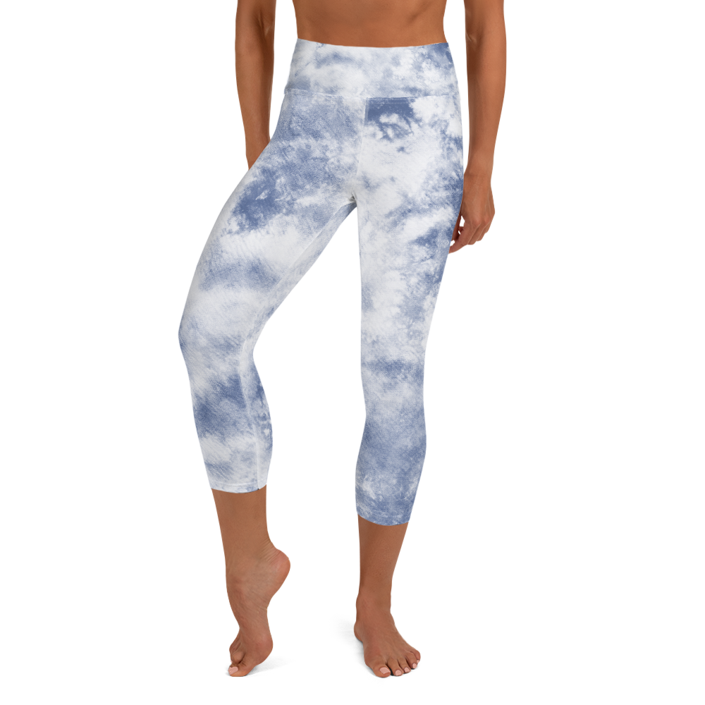 Alexa Sky blue Tie Dye Capri Leggings