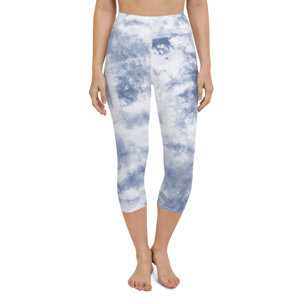 Alexa Sky blue Tie Dye Capri Leggings