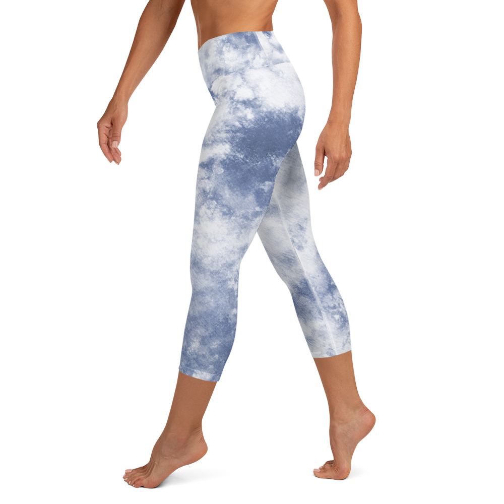 Alexa Sky blue Tie Dye Capri Leggings