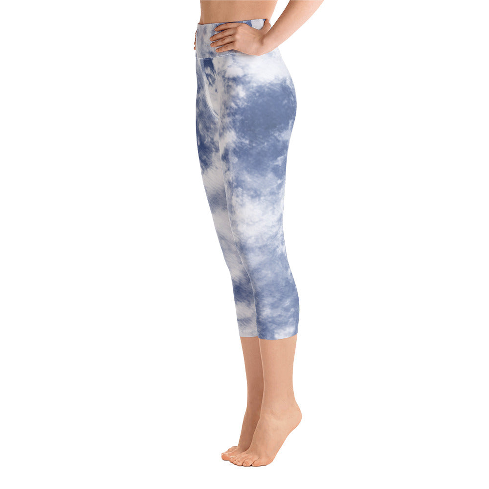 Alexa Capri Sky Blue Tie Dye Leggings