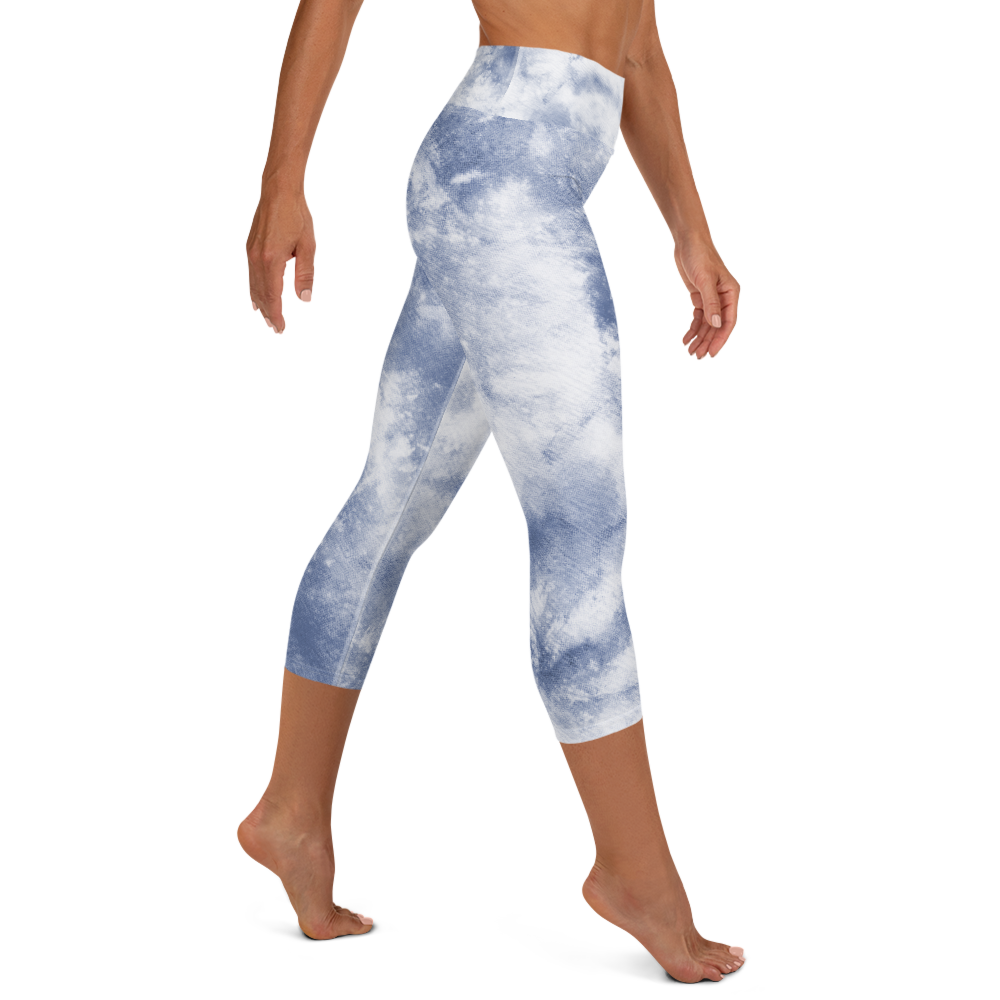Alexa Sky blue Tie Dye Capri Leggings
