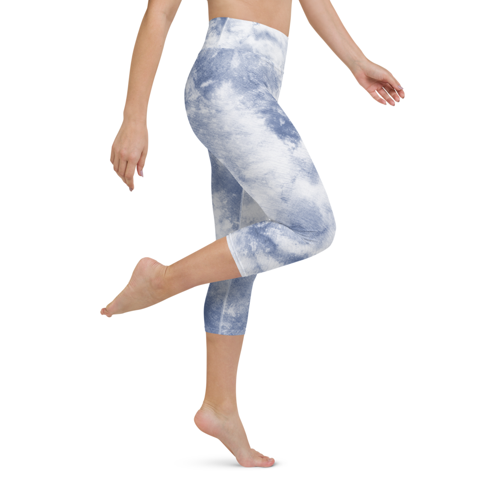 Alexa Sky blue Tie Dye Capri Leggings