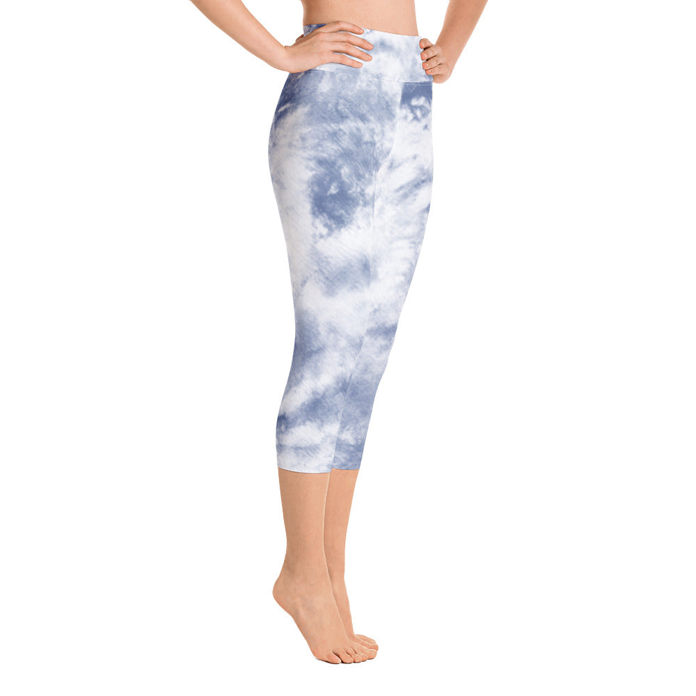 Alexa Capri Sky Blue Tie Dye Leggings