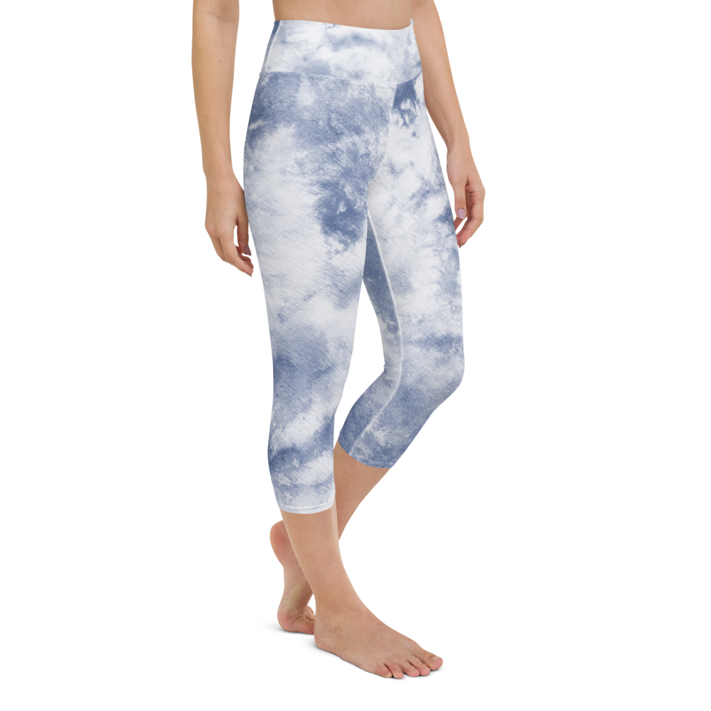 Alexa Sky blue Tie Dye Capri Leggings