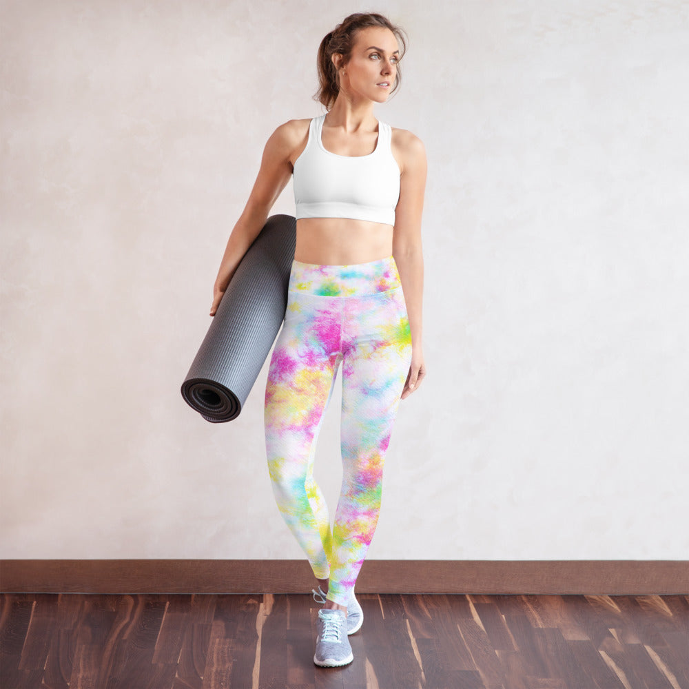 Nikki Womens Rainbow Tie Dye Full Length Leggings