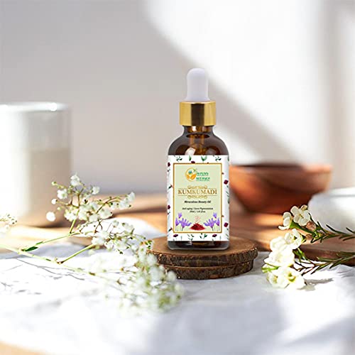 Herbs Botanica Kumkumadi Oil Pure Ayurveda Anti Aging Face Serum, Radiance Glow Serum for use as Face Oil and Face Moisturizer 26 Herbs 30 Ml
