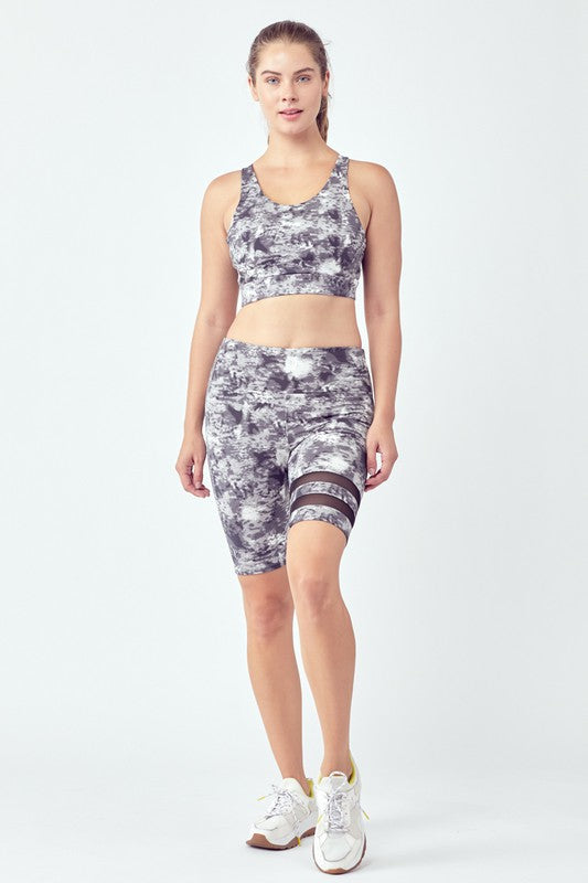 Striped Tie-Dye Biker Set