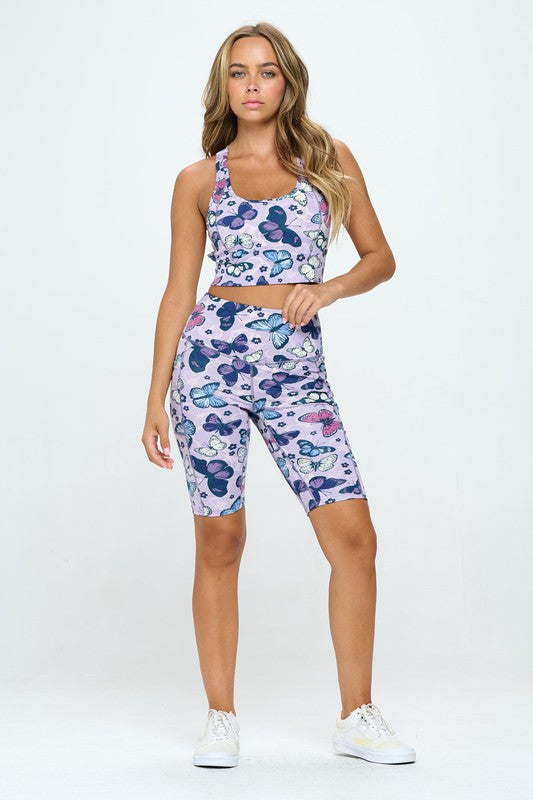 Butterfly print activewear set