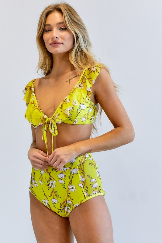 FLORAL PRINTED SWIMMEAR SET