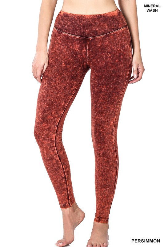 MINERAL WASHED WIDE WAISTBAND YOGA LEGGINGS