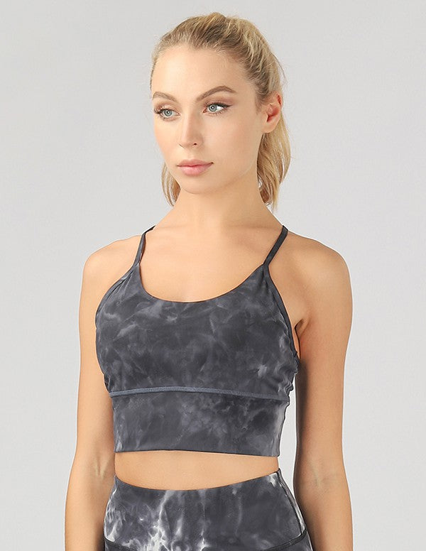 Y Back Tie Dye Crop Top