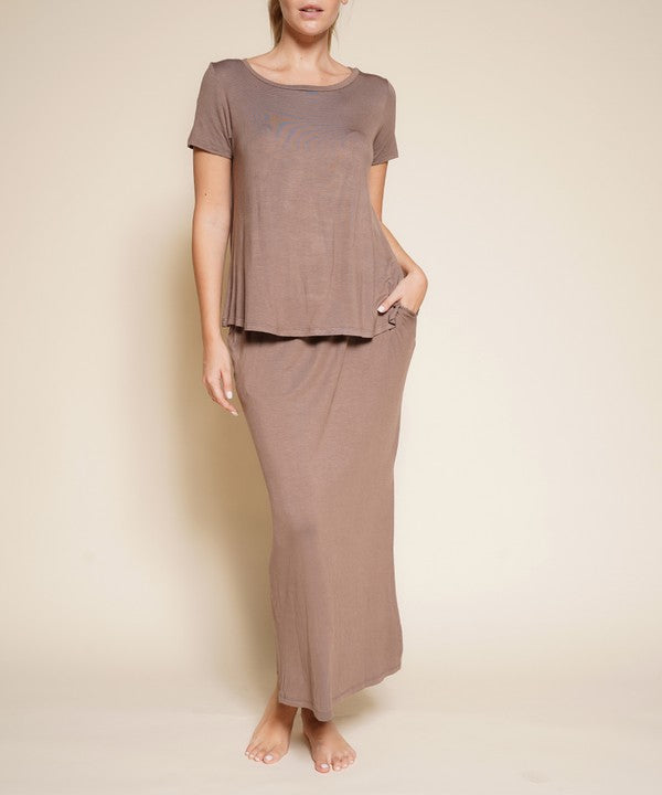 Bamboo classic Top with skirt set.