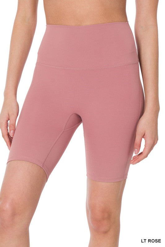 ATHLETIC HIGH RISE BIKER SHORTS