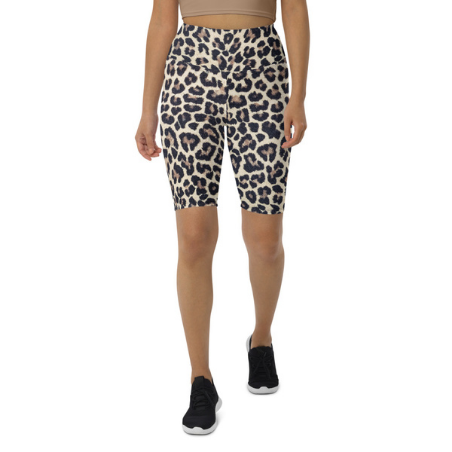 Chloe Leopard Print High Waisted Biker Shorts