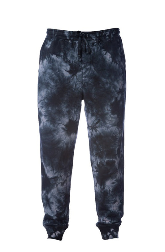 Black & White Crystal Tie Dye Joggers