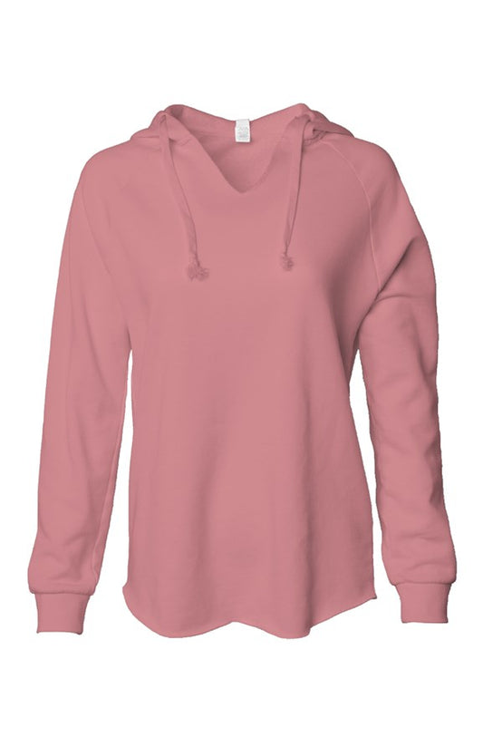 Dusty Rose Womens Lightweight  Wash Hooded Sweatshirt