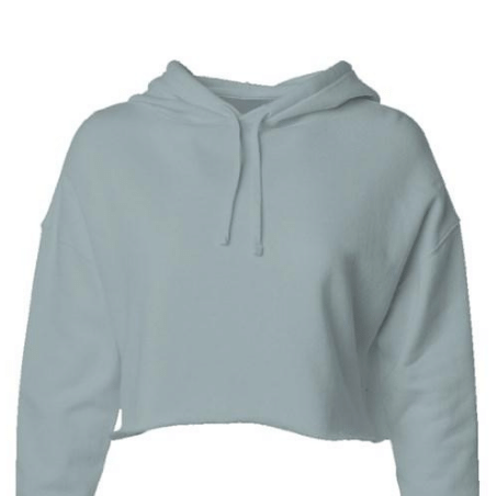 Kristy Womens Mint Soft Lightweight Cropped Hoodie Close Up 