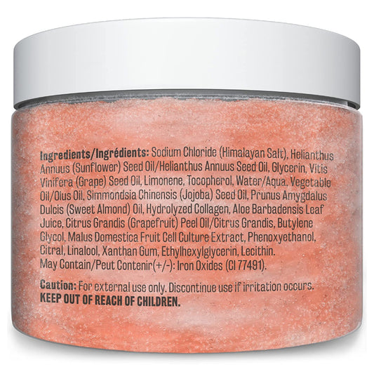 M3 Naturals Himalayan Salt Body Scrub Infused with Collagen and Stem Cell Natural Exfoliating Salt Scrub for Acne Cellulite Deep Cleansing Scars Wrinkles Exfoliate and Moisturize Skin 12 oz