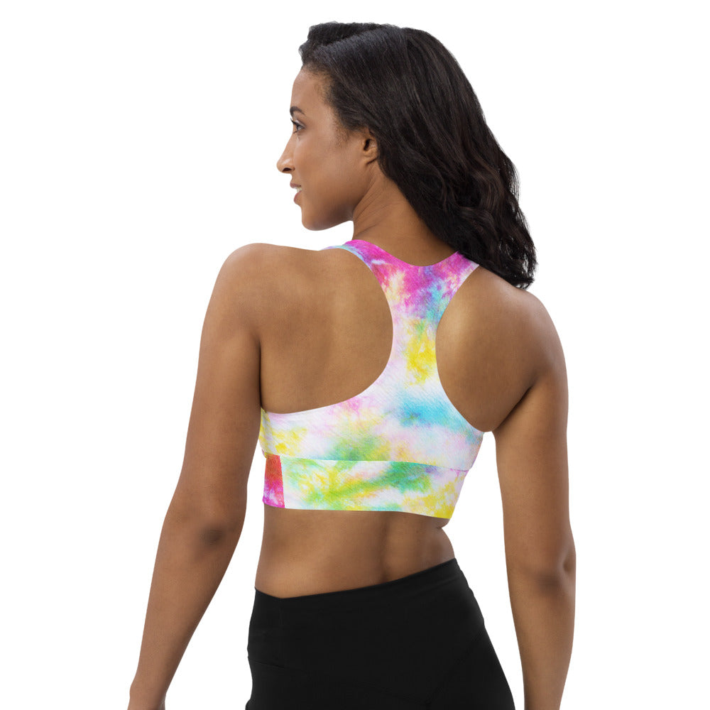 Nikki Rainbow Tie Dye Longline sports bra