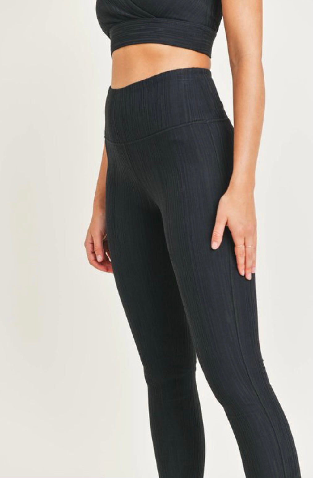 High-Rise Abby Leggings Black Overlay Design